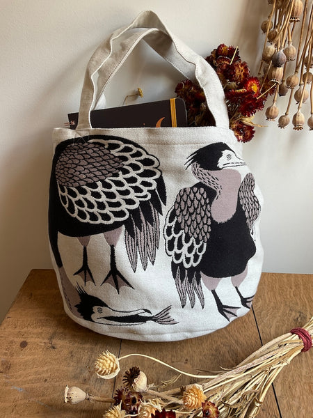 Heron with Fish Totebag - Beige