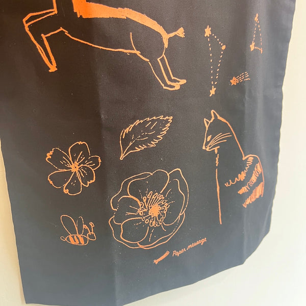 Horse and Cat | Black Totebag