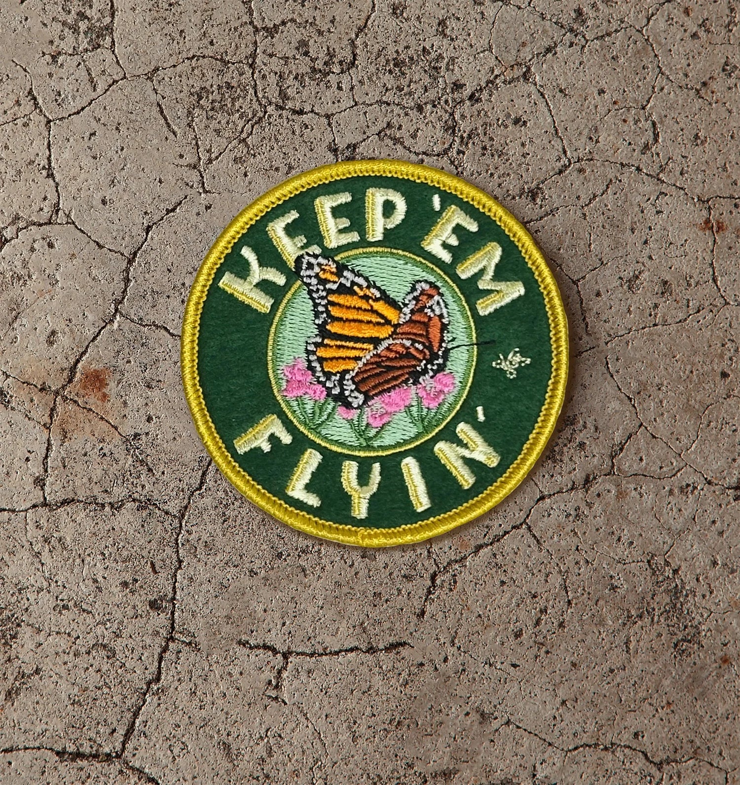 Keep 'Em Flyin' Patch | Embroidered Felt Badge