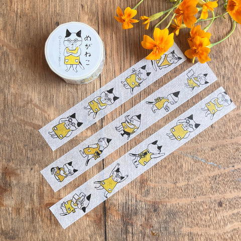 Glasses Cat Washi Tape | Keiko Shibata