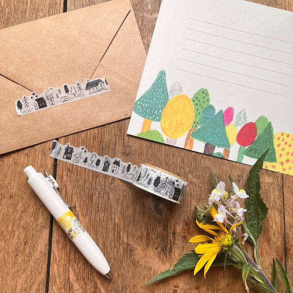 Mind Wave Die Cut Washi Tape - Kurashi Shirokuro (Black and White)