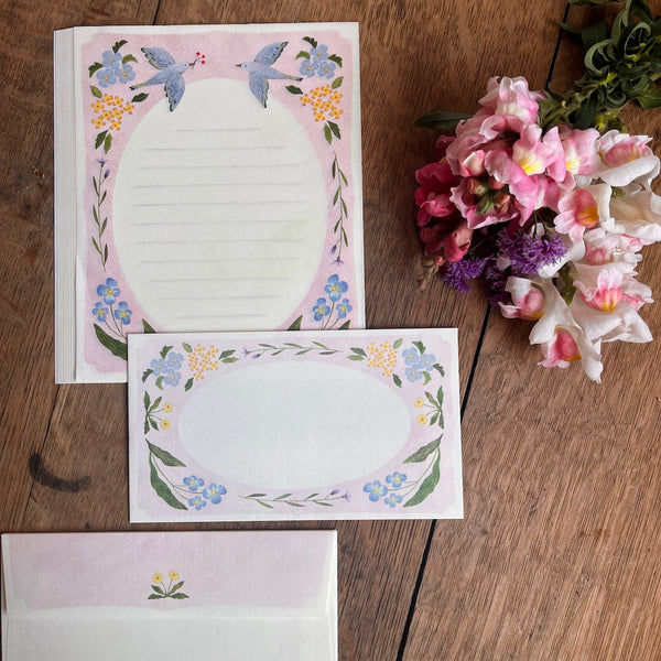 Midori Asano Letter Set - Flower Birds