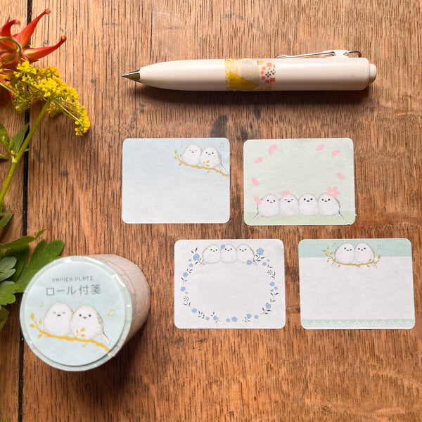 Love Long Tailed Tit (Shimaenaga) Roll Sticky Notes
