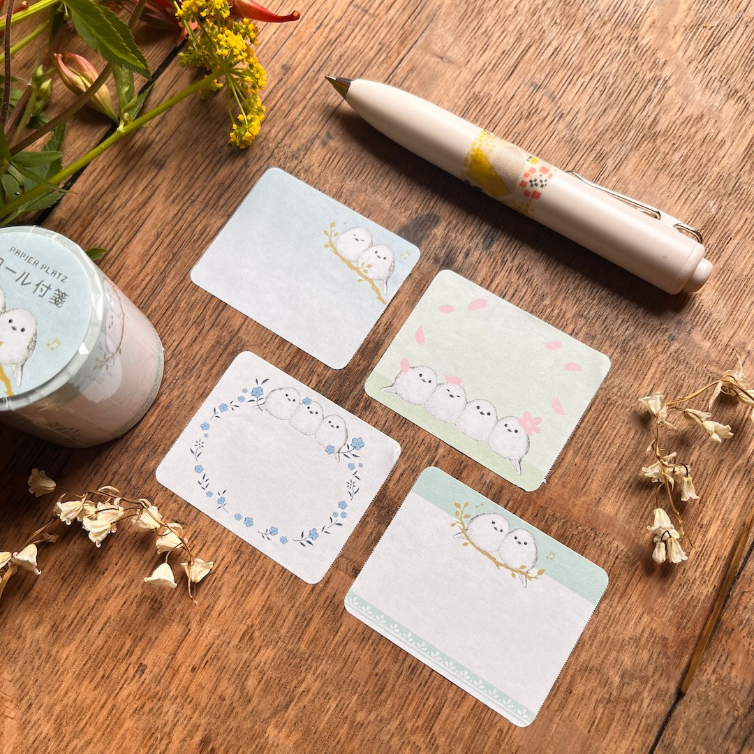 Love Long Tailed Tit (Shimaenaga) Roll Sticky Notes – Pink Moon Goods