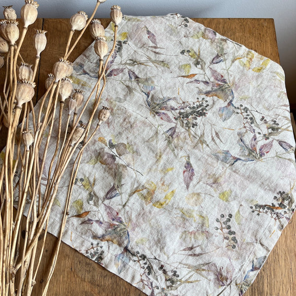Meadow on Light Natural Linen Napkins | Set of 2
