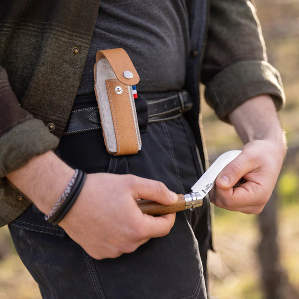 Medium Outdoor Sheath | Regenerated Leather and R-PET Felt Sides
