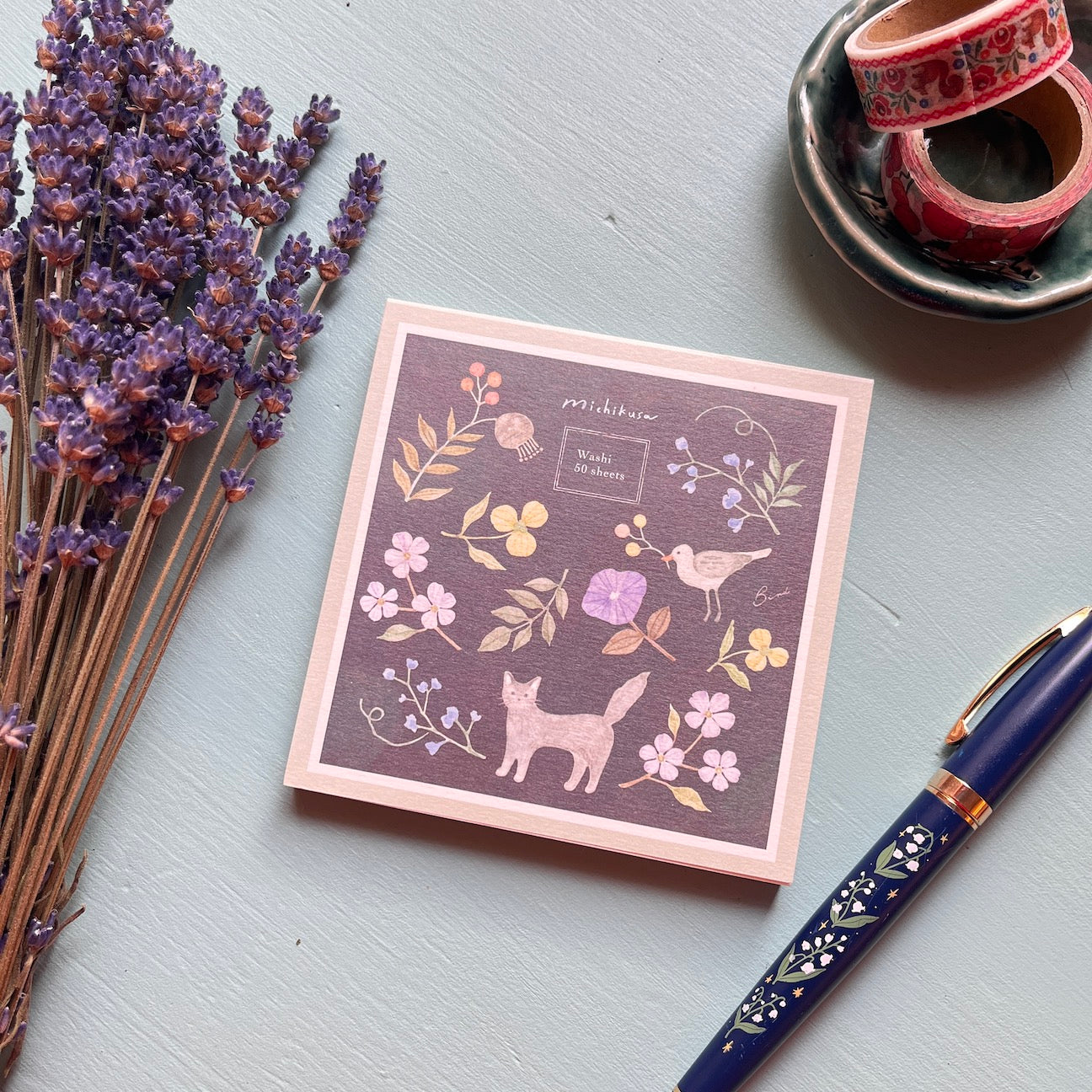 Michikusa | Cat, Bird, and Flowers Memo Pad
