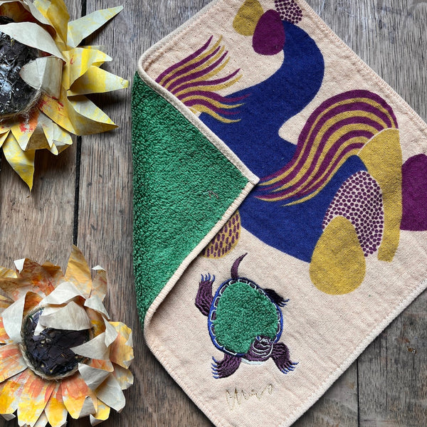 Minogame Turtle Washcloth in Beige