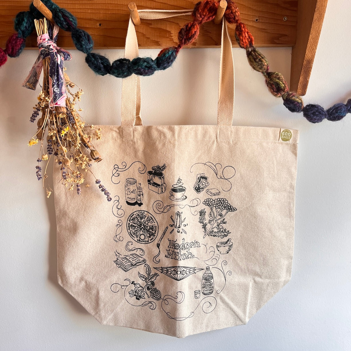 Modern Witch | Recycled Cotton Canvas Everyday Totebag