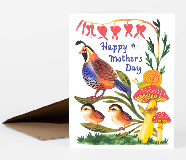 Happy Mother's Day Quails Single Card