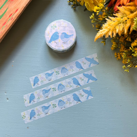 Mountain Blue Bird | Saezuri Washi Tape