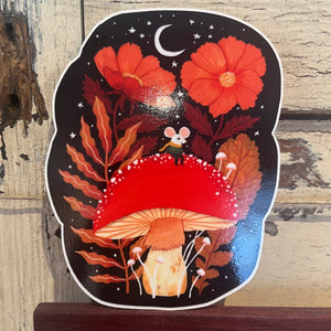 Mouse on Mushroom | Vinyl Sticker