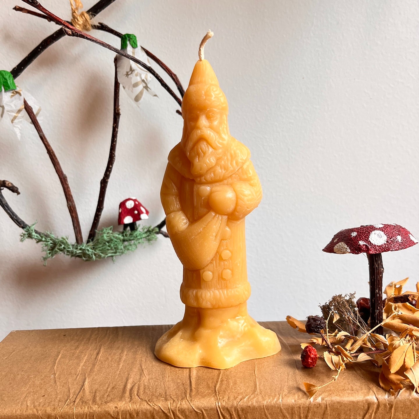 Old World Santa Claus Beeswax Candle