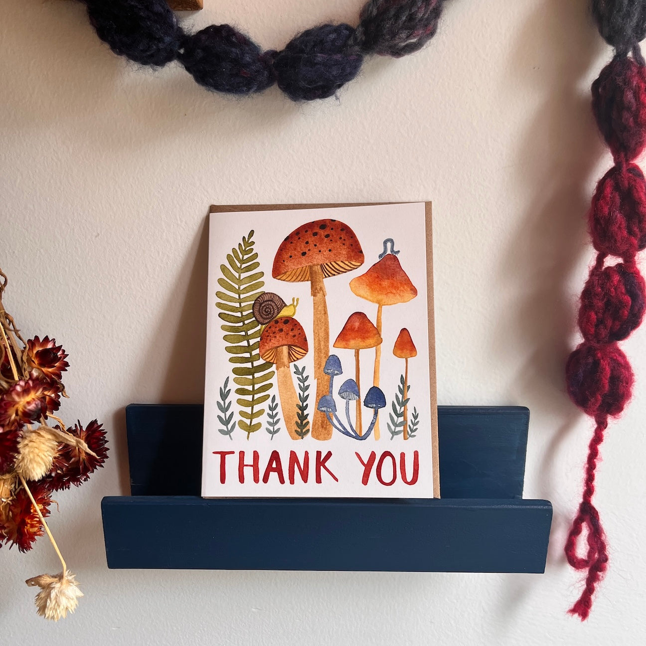 Orange Mushroom Thank You Single Card