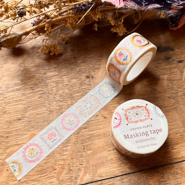 Gold Infused Flower Label | Nakauchi Waka Washi Tape