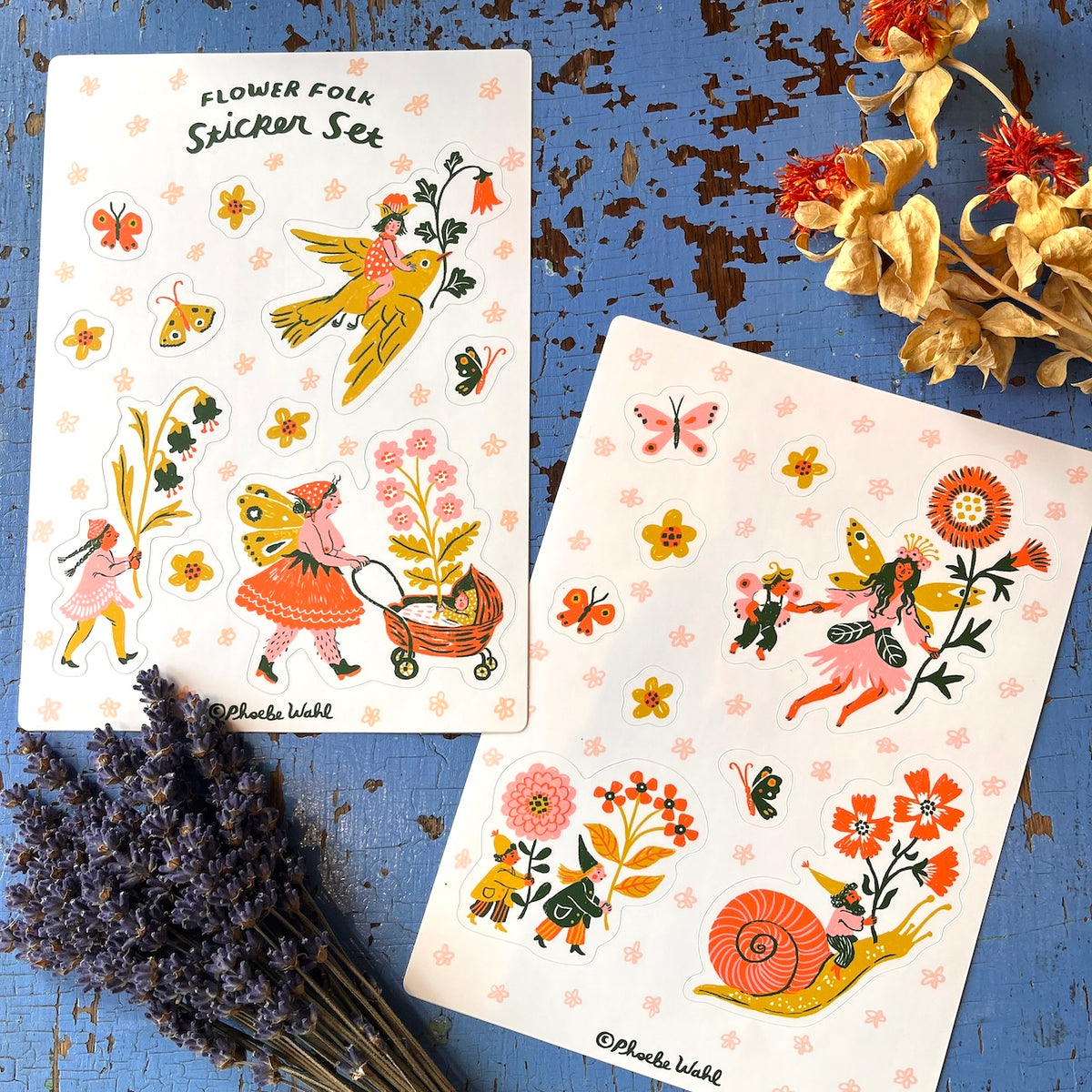 Flower Folk Sticker Set – Pink Moon Goods