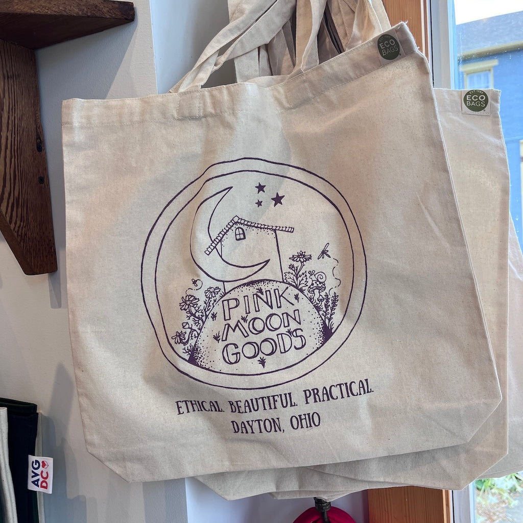 Pink Moon Goods Tote bag on "The Hudson" Recycled Cotton Tote bag