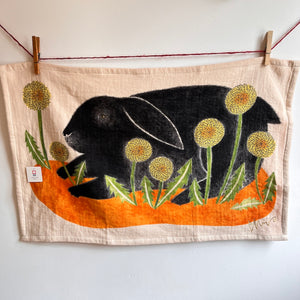 Sheer Black Rabbit Tea Towel | Imabari Towel