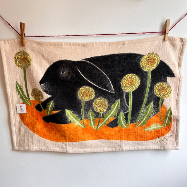 Sheer Black Rabbit Tea Towel | Imabari Towel