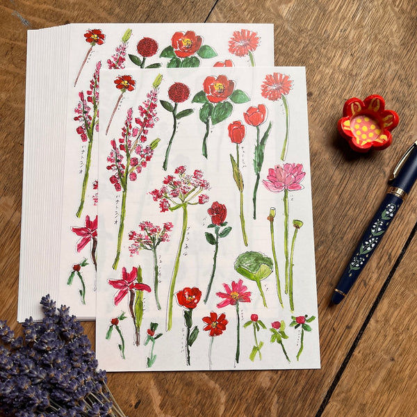 Red Flowers | Letter Set
