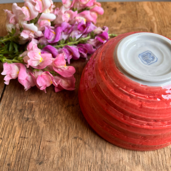Red Turnip Mino Ware Donburi Bowl