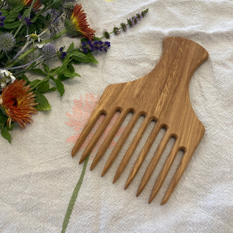 Natural Curl Comb | Oiled Beechwood with grip