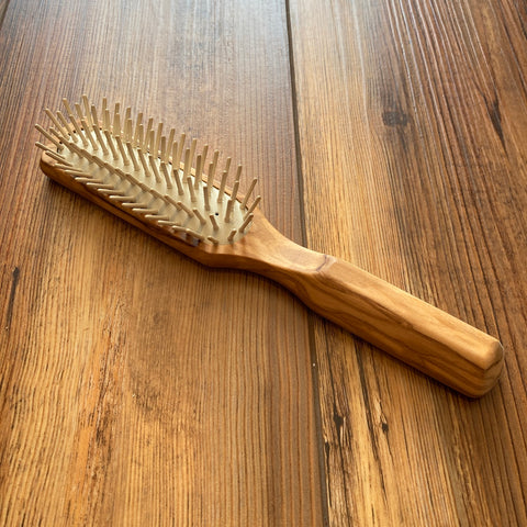 Hair Brush | Olive Wood with Wooden Bristles