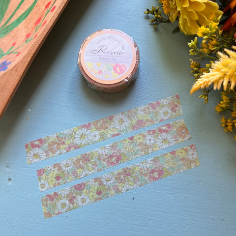 Orange "Marie" Floral | Risette Washi Tape