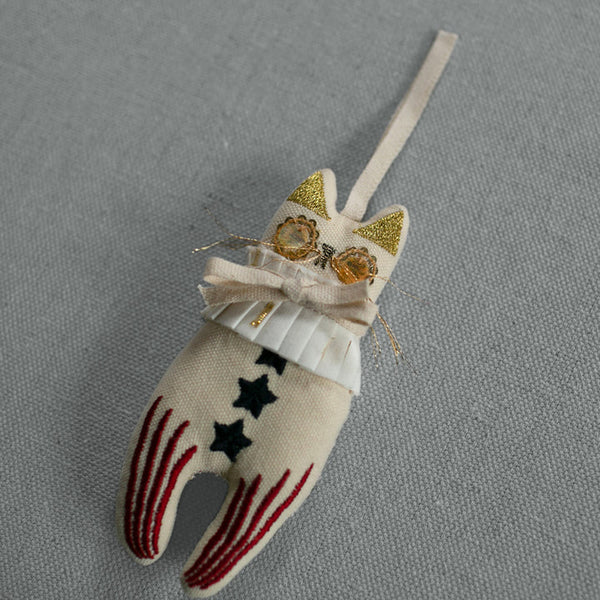 Rocket Cat | Cotton Ornament