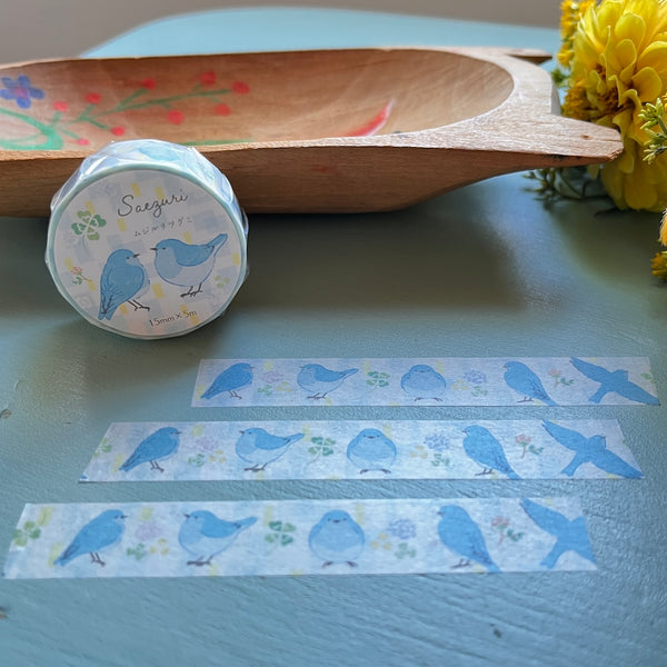 Mountain Blue Bird | Saezuri Washi Tape