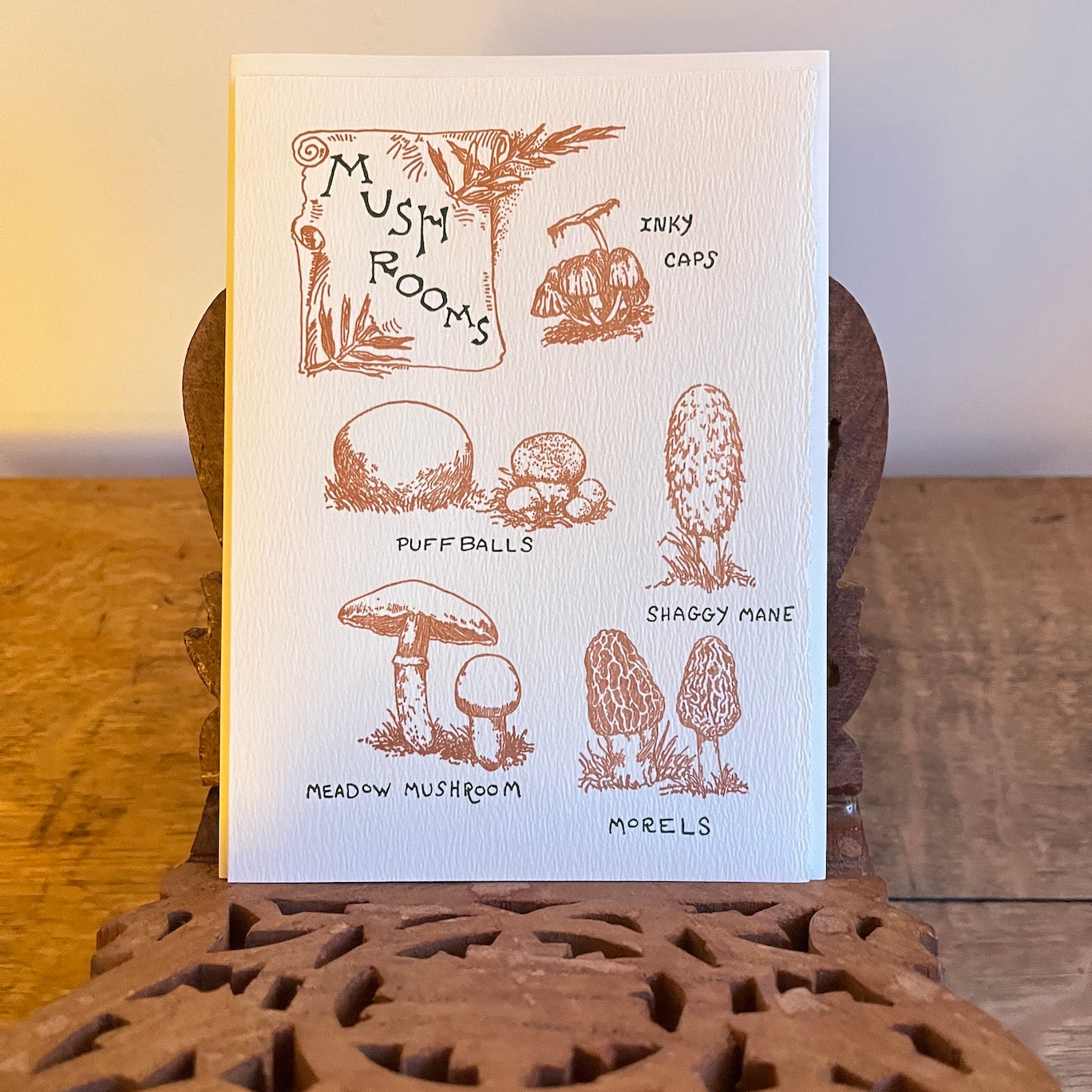 Mushroom Guide | Letterpress Greeting Card