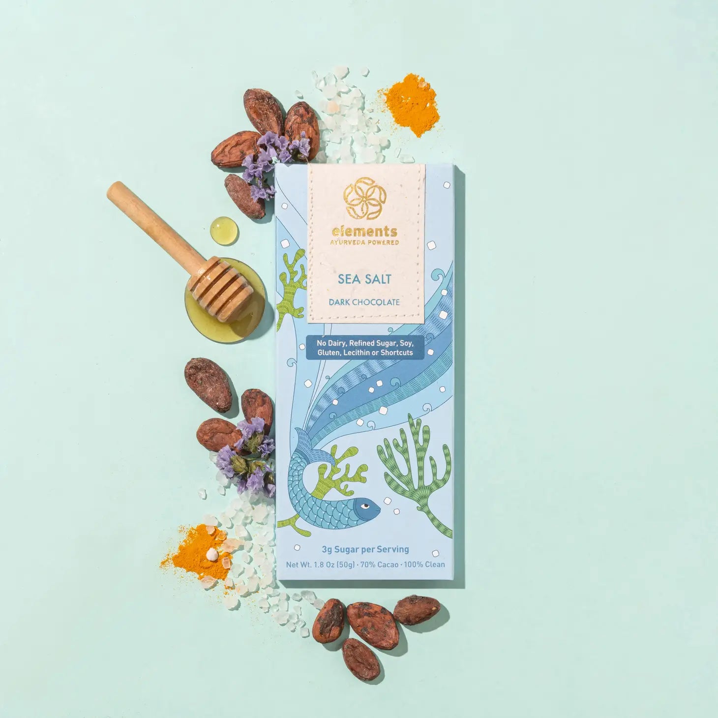 Sea Salt Dark Chocolate Bar | Ayurveda Powered with Turmeric
