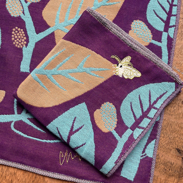 Silkworm Gauze Handkerchief in Purple