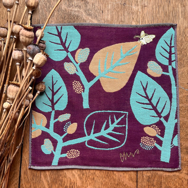 Silkworm Gauze Handkerchief in Purple