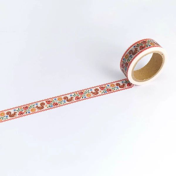Squirrel | Tyrol Embroidery Print Washi Tape