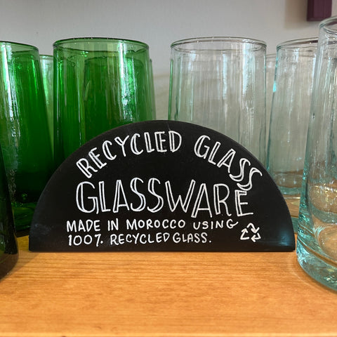 Recycled Glass Narrow Large | Green & Clear