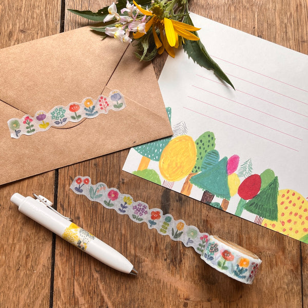 Mind Wave Die Cut Washi Tape - Vivid Iro Flower