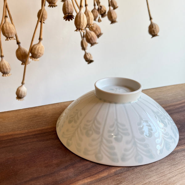 White Art Nouveau | Hakusan Toki Hasami Ware Rice Bowl