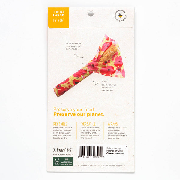 XL Reusable Beeswax Food Wrap - Farmers Market