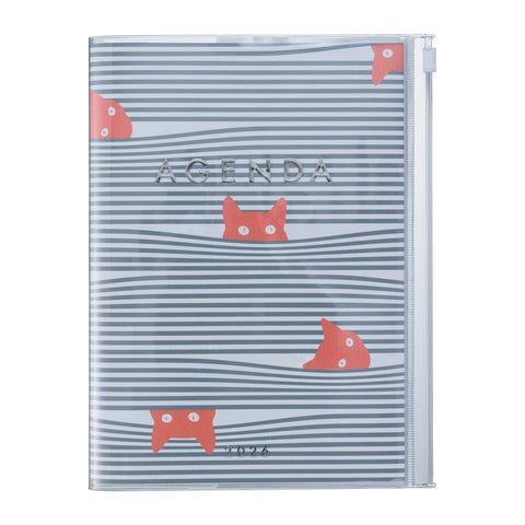 Weekly Vertical Agenda/Planner A5 | Sept 2025 - Dec 2026 | Cats in Various Colors