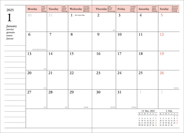 Refill for Weekly Vertical Planner | Aug 2025 - Dec 2026 | A6