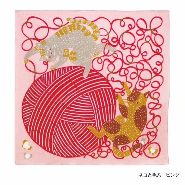 Cat and Yarn | Pink Furoshiki