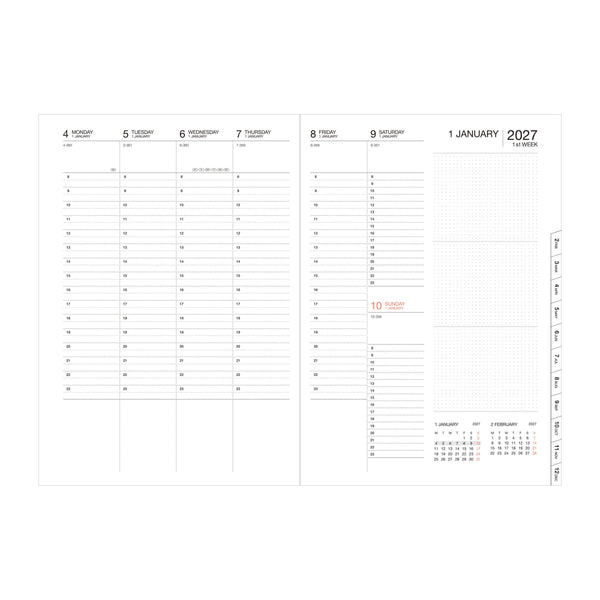 Wave A5 Weekly Vertical Planner - Sep 2026–Dec 2027