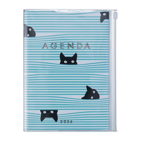 Weekly Vertical Agenda/Planner A5 | Sept 2025 - Dec 2026 | Cats in Various Colors