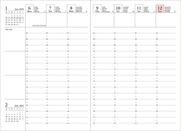 Refill for Weekly Vertical Planner | Aug 2025 - Dec 2026 | A6