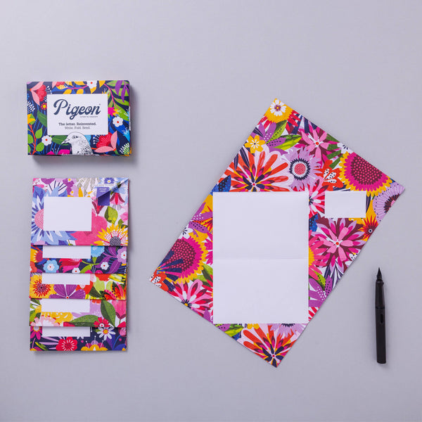 Floral Fantasia Pigeons Folding Letter Pack