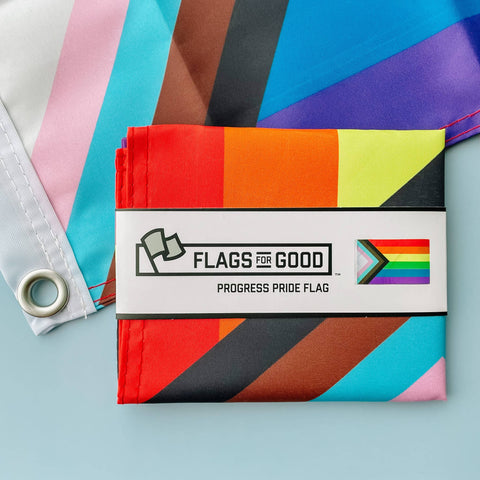 Progress LGBTQ+ Pride Flag | 3 ft x5 ft Single-Sided with Grommets