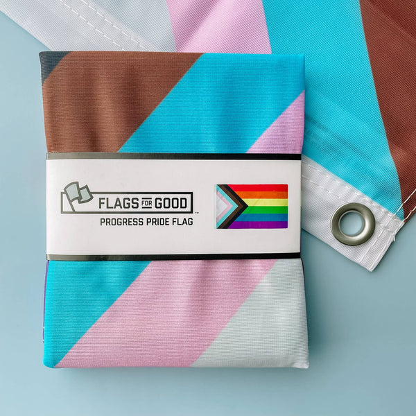 Progress LGBTQ+ Pride Flag | 2ft x3ft Single-Sided with Grommets