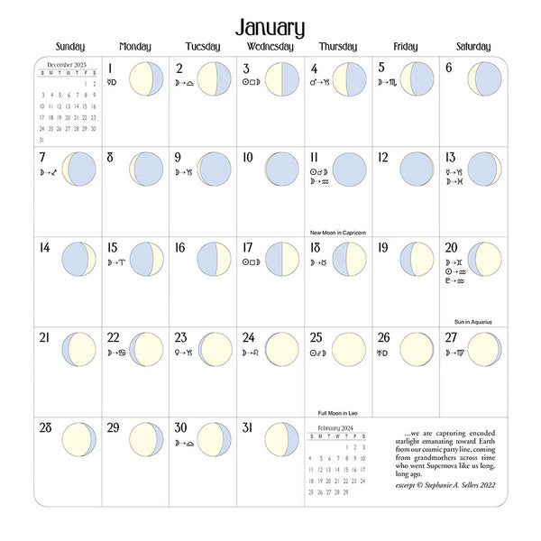 We'Moon on the Wall 2025 | Astrological Moon Phase Calendar