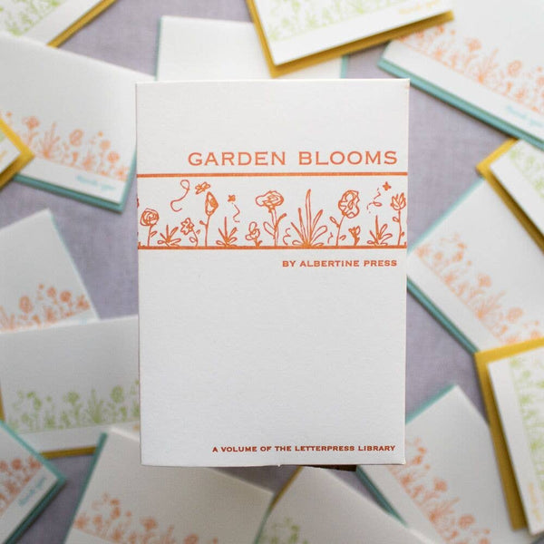 Garden Blooms "Thank you" Letterpress Library Note Card Set